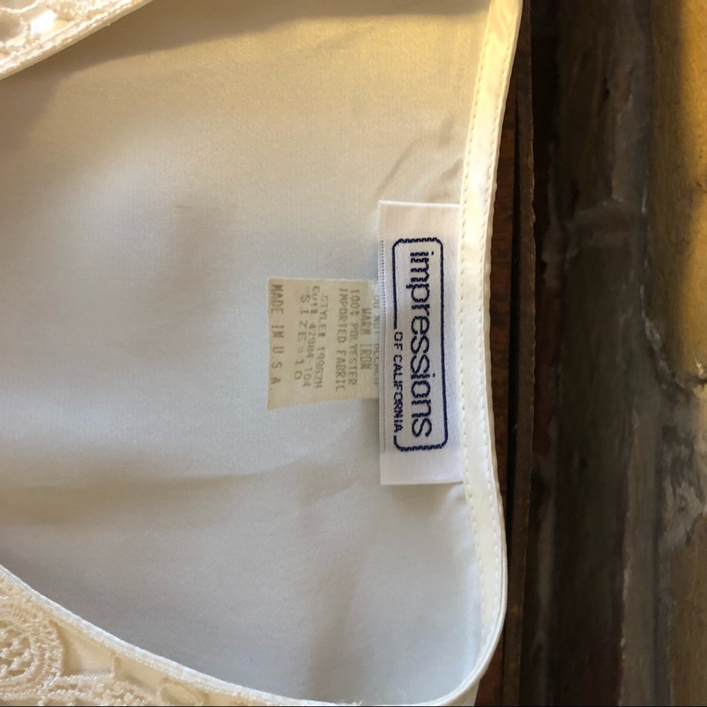 Vintage 80s cream satin blouse size 10 - Picture 5 of 6